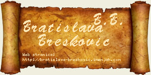 Bratislava Brešković vizit kartica